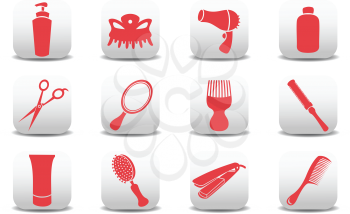 Royalty Free Clipart Image of a Hairdressing Icons