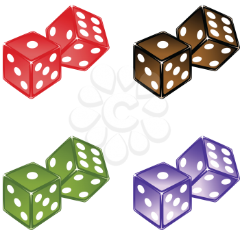 Royalty Free Clipart Image of Pairs of Dice