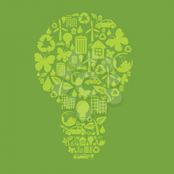 Royalty Free Clipart Image of an Ecological Light Bulb