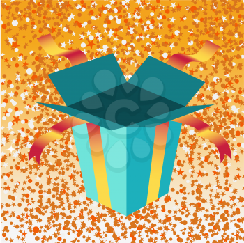 Royalty Free Clipart Image of an Opened Present