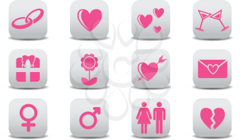 Royalty Free Clipart Image of a Valentine's Day Icons
