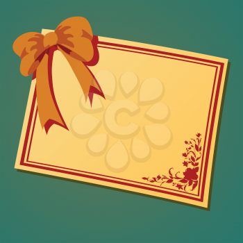 Royalty Free Clipart Image of a Certificate and Bow