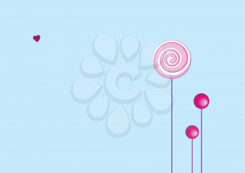 Royalty Free Clipart Image of a Funky Background With Lollipops