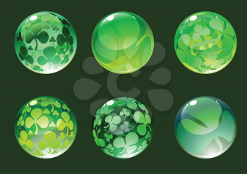 Royalty Free Clipart Image of Green Clover Balls