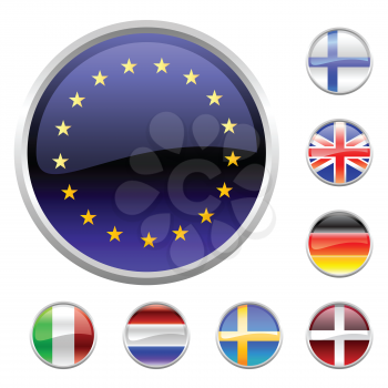 Royalty Free Clipart Image of European Flags