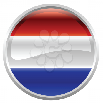 Royalty Free Clipart Image of a Flag of the Netherlands Button