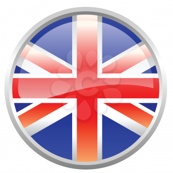Royalty Free Clipart Image of a Union Jack Flag Button