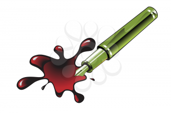Royalty Free Clipart Image of a Pen and Ink Blot