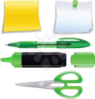 Royalty Free Clipart Image of a Bunch of Office Supplies
