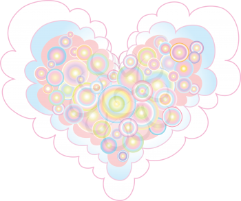 Royalty Free Clipart Image of a Bubble Heart