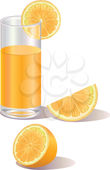 Royalty Free Clipart Image of a Glass of Orange Juice