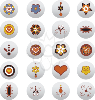 Royalty Free Clipart Image of Funky Buttons