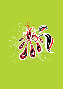 Royalty Free Clipart Image of a Funky Flower