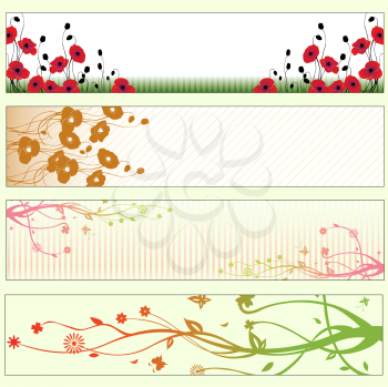Royalty Free Clipart Image of Floral Banners