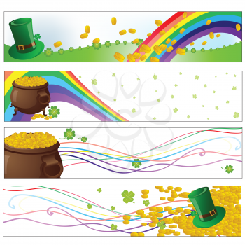 Royalty Free Clipart Image of Saint Patrick's Day Banners