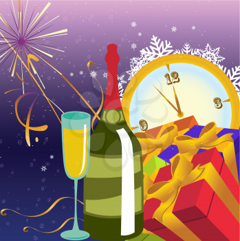 Royalty Free Clipart Image of a New Years Background