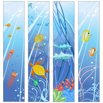Royalty Free Clipart Image of Underwater Scenes