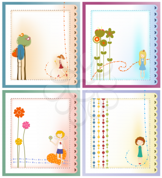 Royalty Free Clipart Image of a Greeting Card Set