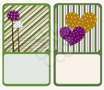 Royalty Free Clipart Image of Two Greeting Cards