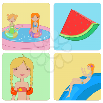 Royalty Free Clipart Image of Summer Designs