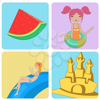 Royalty Free Clipart Image of Summer Designs