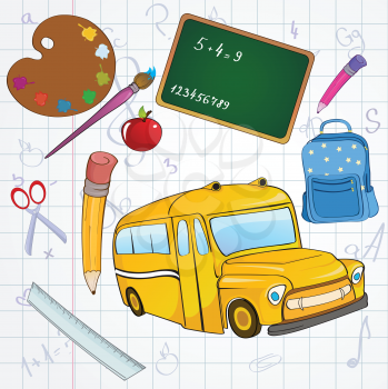 Royalty Free Clipart Image of School Supplies
