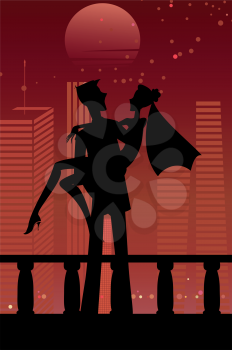 Royalty Free Clipart Image of a Couple