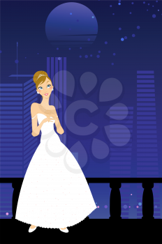 Royalty Free Clipart Image of a  Woman in a Dress