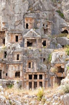 Royalty Free Photo of the Ancient Tombs of Lycian Saints in Myra

