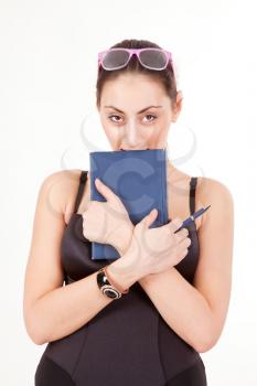 Royalty Free Photo of a Woman Holding a Book