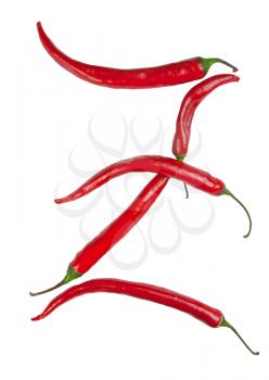 Z letter made from chili, with clipping path
