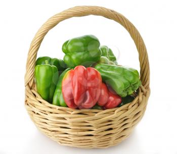Royalty Free Photo of a Basket of Peppers