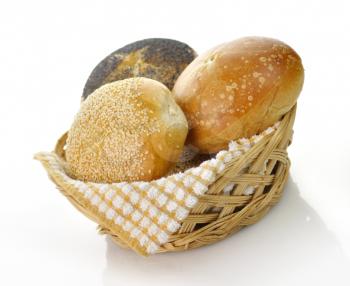 fresh breakfast rolls assortment in a basket