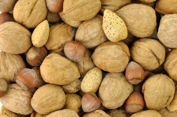 Mixed nuts background 