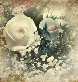 Vintage Style Of  Flower Picture For Background
