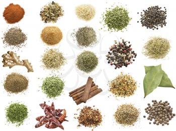 Spices Collection On White Background