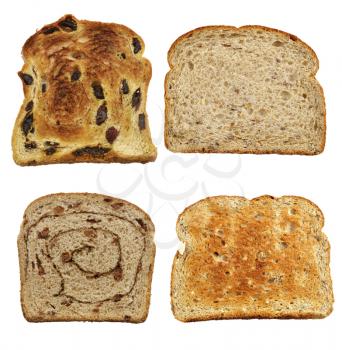  Bread Slices Isolated On White Background