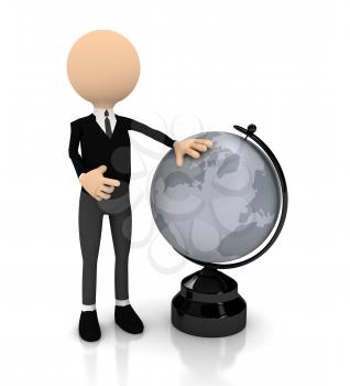 Royalty Free Clipart Image of a Businessman With a Globe