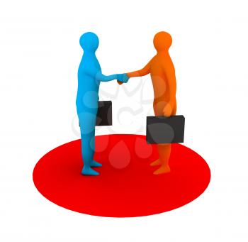 Royalty Free Clipart Image of Businesspeople Shaking Hands