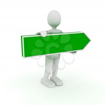 Royalty Free Clipart Image of a Person Holding a Sign