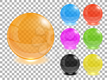 Any color transparent glass balls set. EPS10