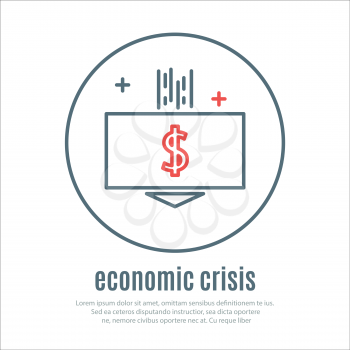 icons on a theme of economic crisis. Vector