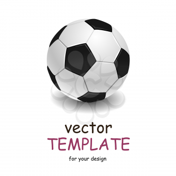 Soccer ball over white background. Vector template