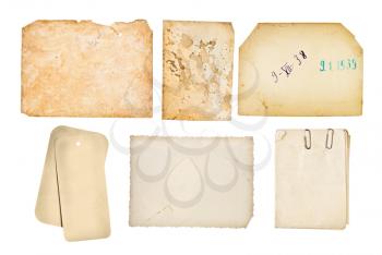 Old paper backgrounds set, isolated on white, high resolution, best for scrapbooking