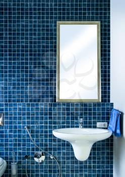 Modern bathroom in blue