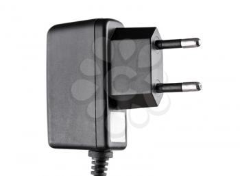 Black electric plug isolated on white background 