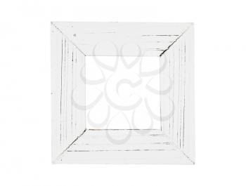 White painted picture frame, isolated on white