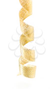 Golden ribbon, on white background