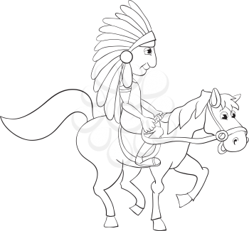 Royalty Free Clipart Image of an Native on Horseback