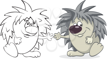Royalty Free Clipart Image of Two Hedgehogs